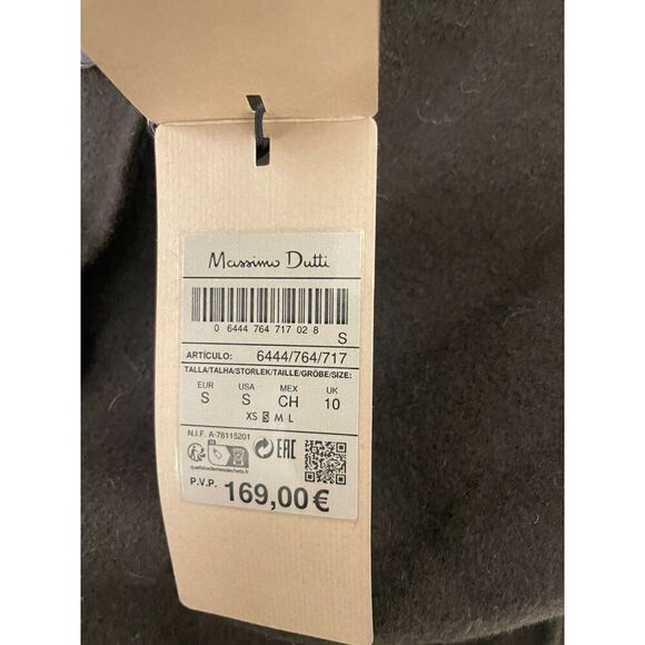 Massimo Dutti Womens Short Jacket Blazer S Small Brown Wool blend 6444/764 NWT - Picture 8 of 12